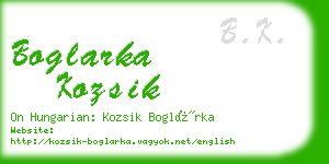 boglarka kozsik business card